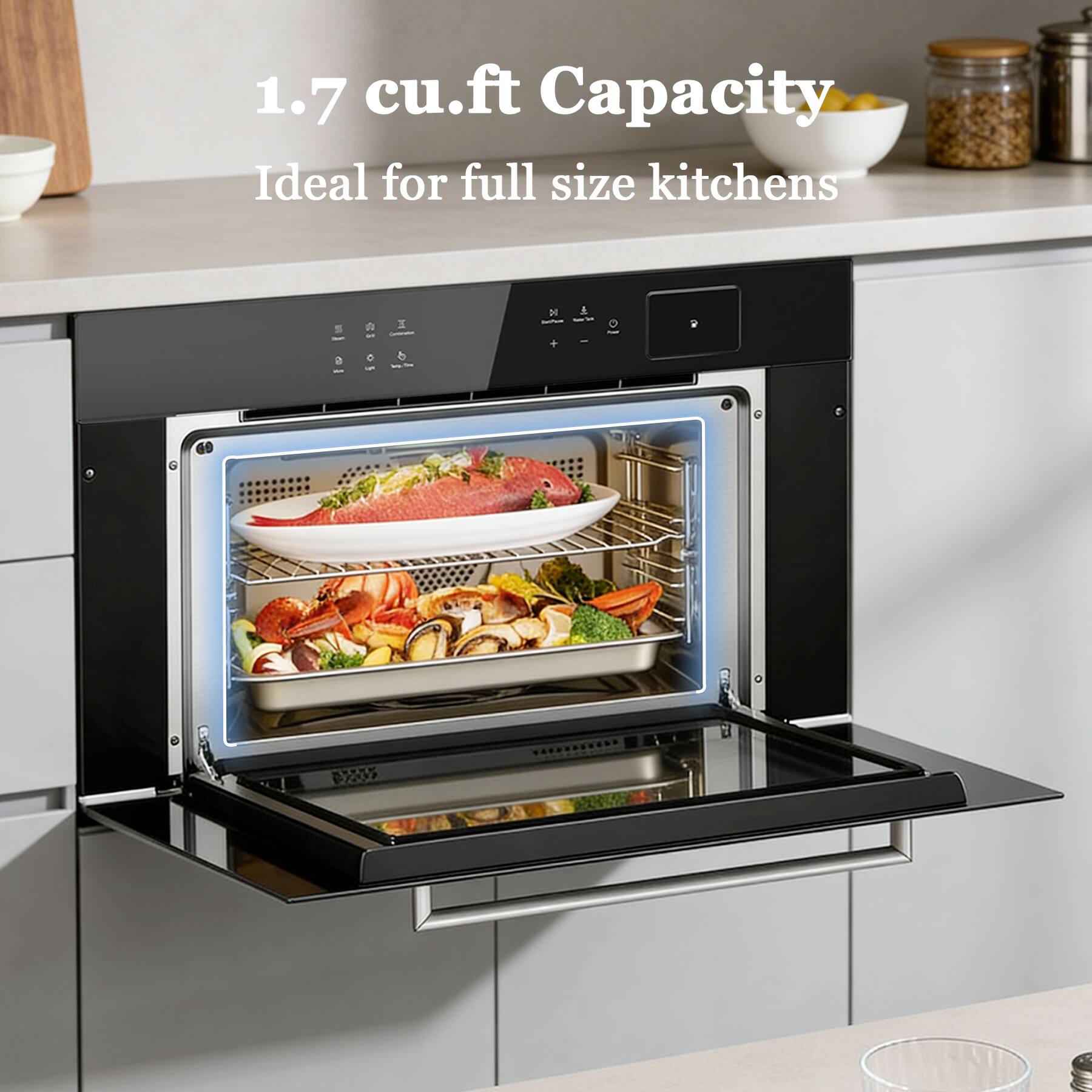 1.7 cu.ft Capacity  
Ideal for full size kitchens
