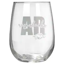 Great American Products - Arkansas Razorbacks Etched 17oz. City Stemless Wine Glass - Multicolor