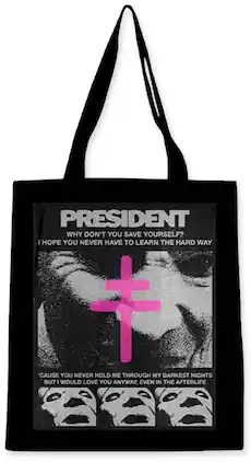 PopMarket - Rocksax - President - Conclave Logo - Eco-Friendly Tote/Double Handle Bag (Black) - Multicolor
