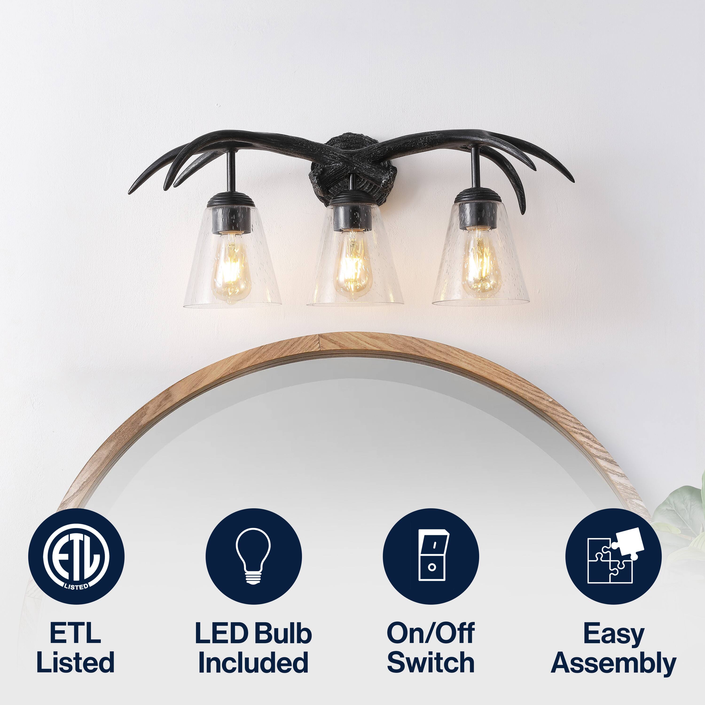 ETL Listed  
LED Bulb Included  
On/Off Switch  
Easy Assembly