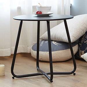 Alt View 3. Boyel Living - Round Metal Outdoor Side Table with Zinc-Coated Tabletop and Weather-Resistant Black Finish - Black.