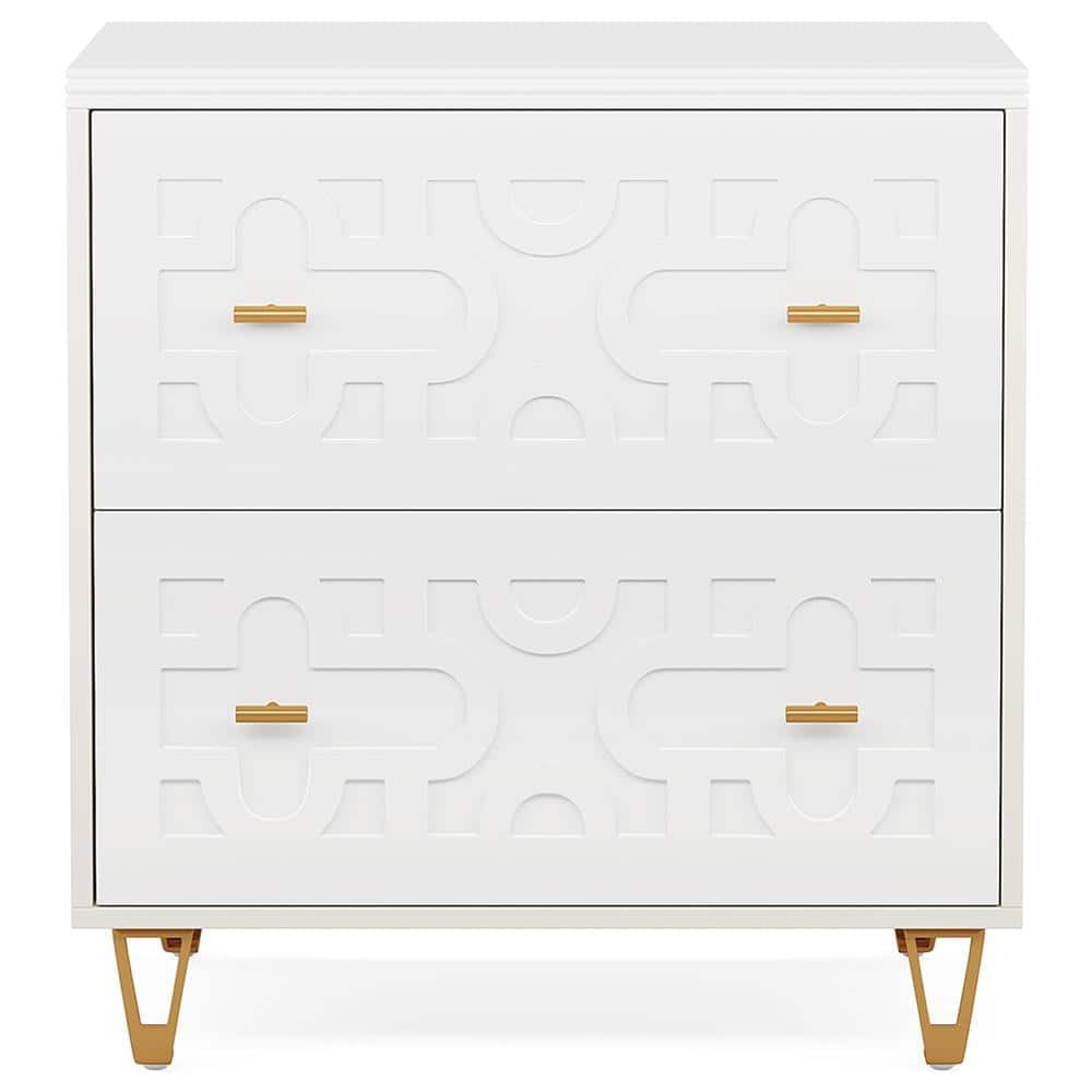 Kadyn - Filing Stroage Cabinets, 2-Drawer File Cabinet, Modern Storage Filing Cabinet Printer Stand - White