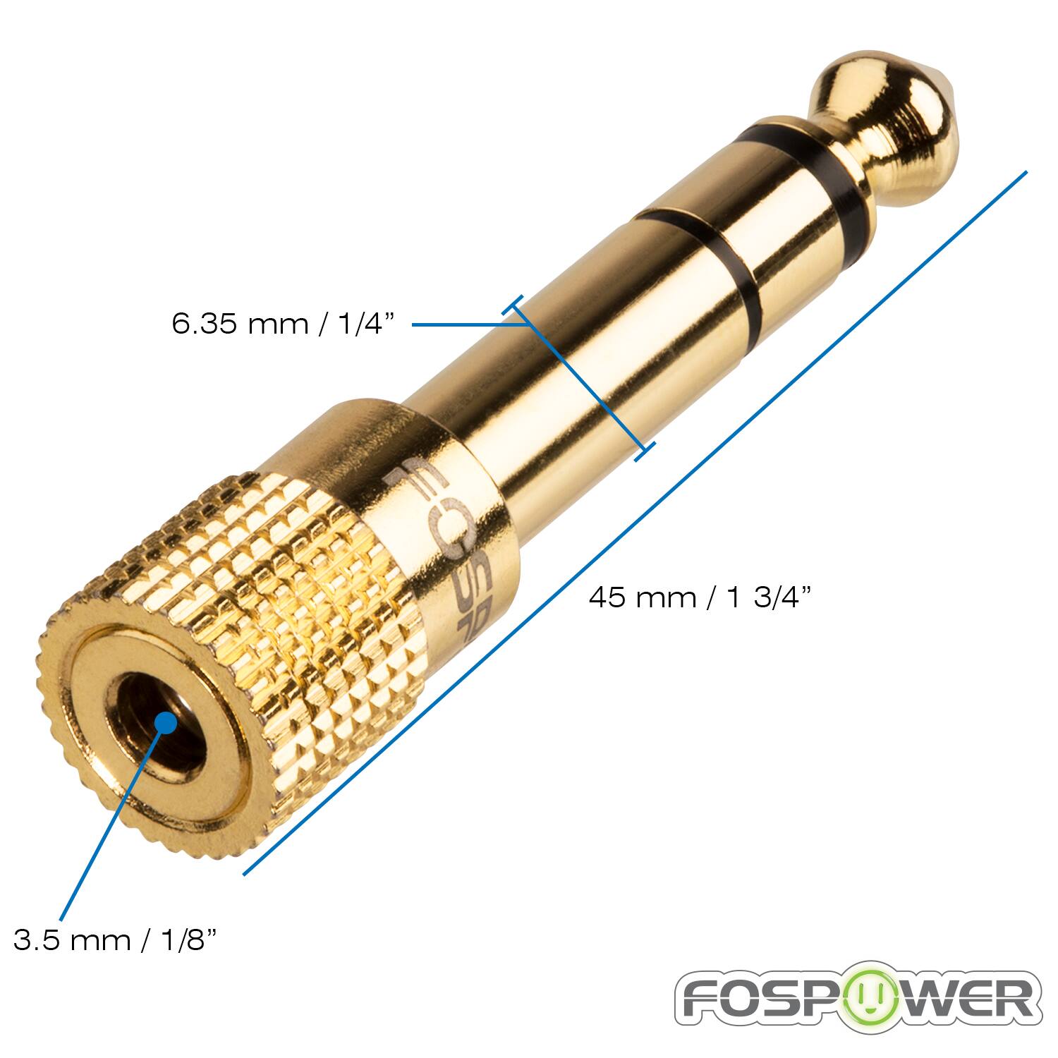 6.35 mm / 1/4", 45 mm / 1 3/4", 3.5 mm / 1/8", FOSPOWER