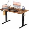 Front. Bestier - 47in Brown Electric Standing Desk Height Computer Home Office Desk with Hooks and Wire Holes - Brown.