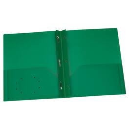 Oxford - Green Poly Two Pocket Portfolio with Prongs, Pack of 25