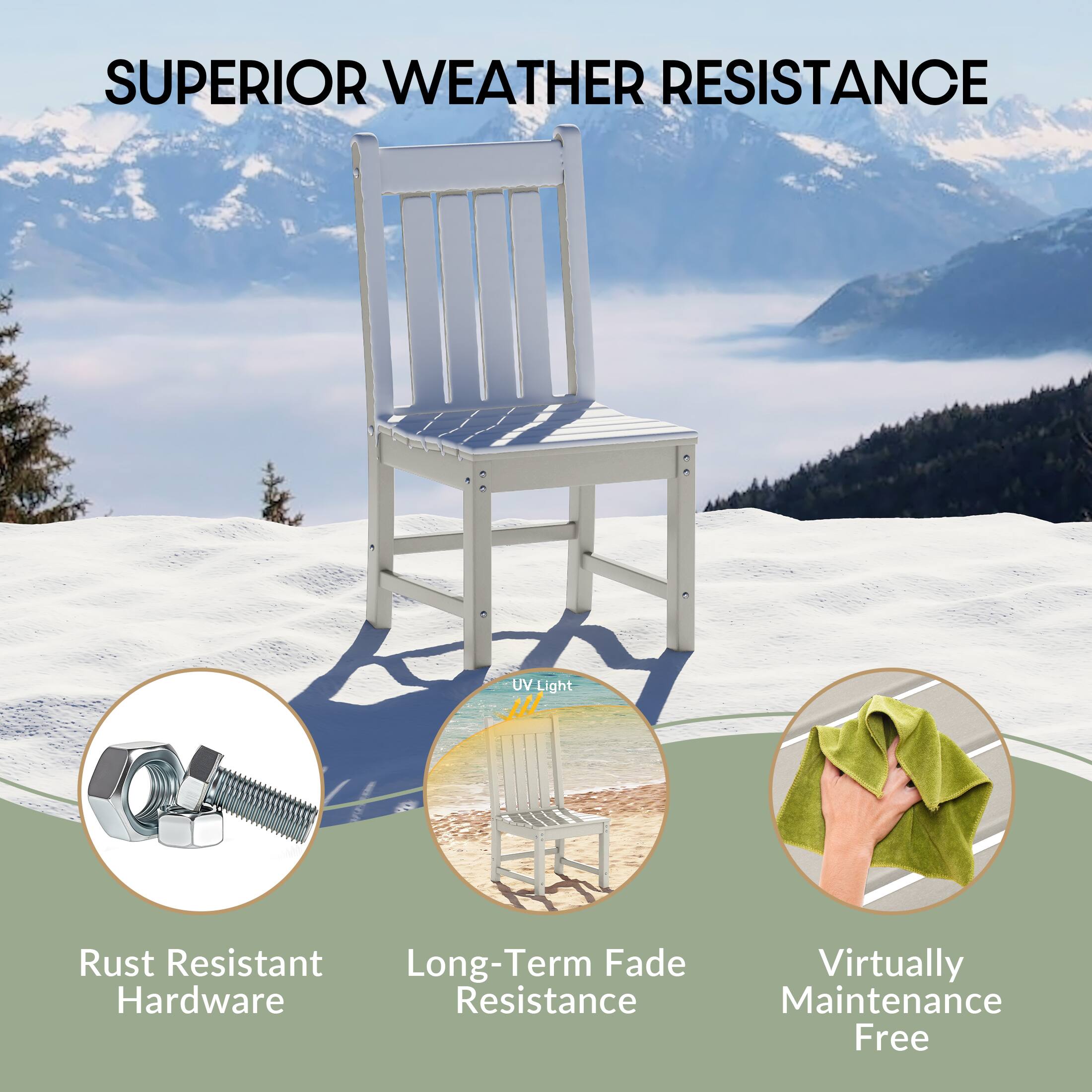 SUPERIOR WEATHER RESISTANCE

- UV-Light
- Rust Resistant Hardware
- Long-Term Fade Resistance
- Virtually Maintenance Free