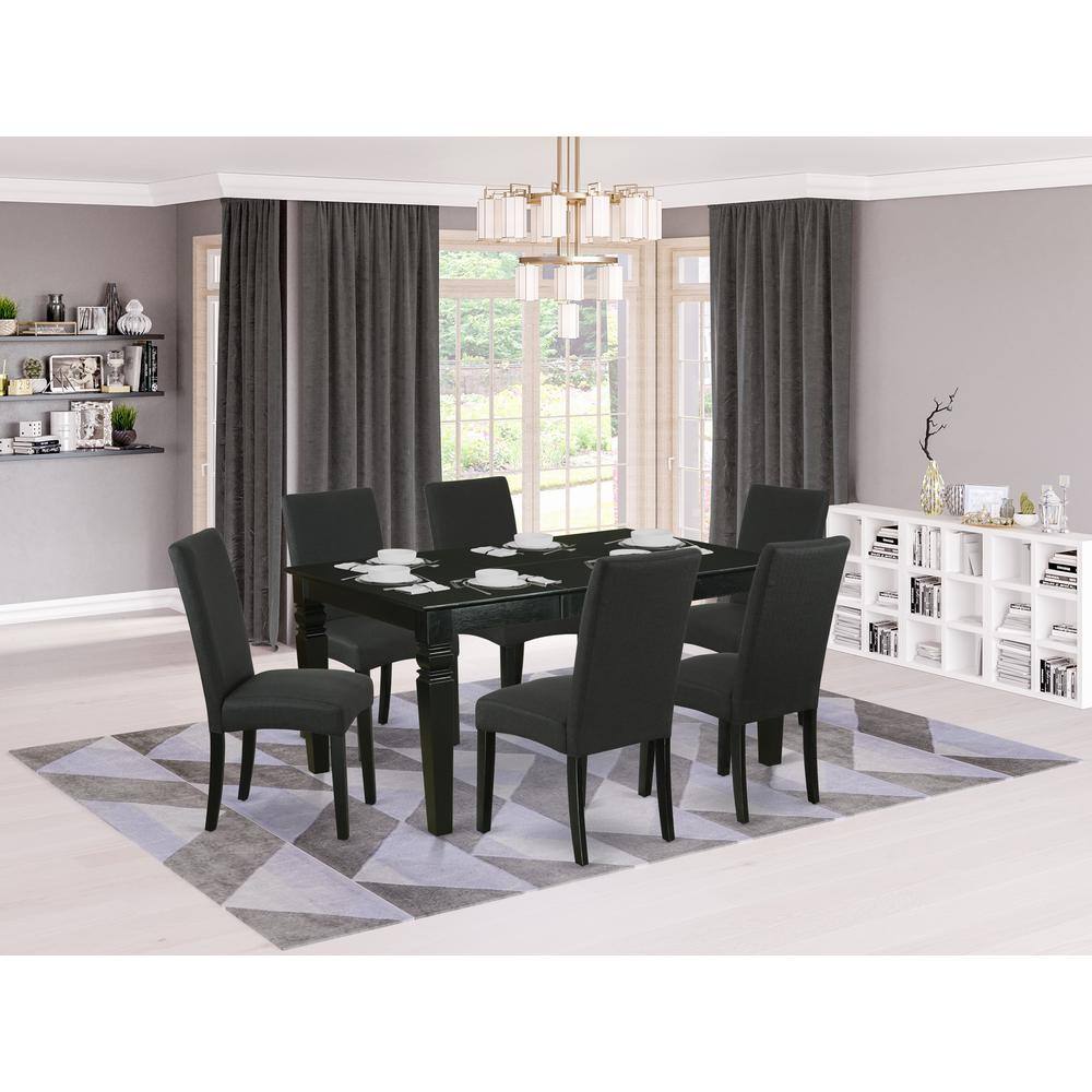 Back. East West Furniture - Dining Room Set Black - Brown.