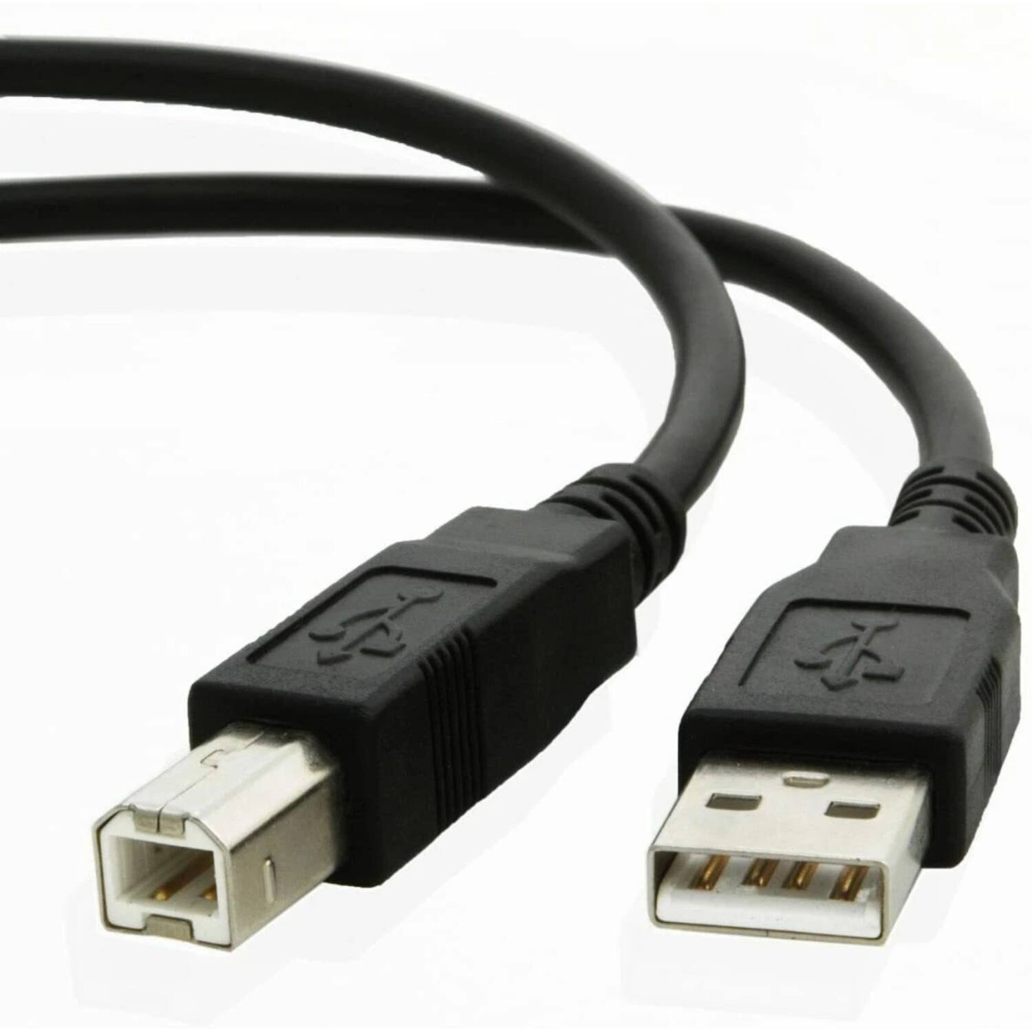 Back. Stock Preferred - 15 ft USB 2.0 Printer Cable for PC - Black.