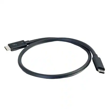 Front. C2G - 757120288428 6 Feet USB C Thunderbolt 3 Cable - Black - 100 Watts Power Delivery - 20 Gbps - Type C Male Thunderbolt 3 T - Black.