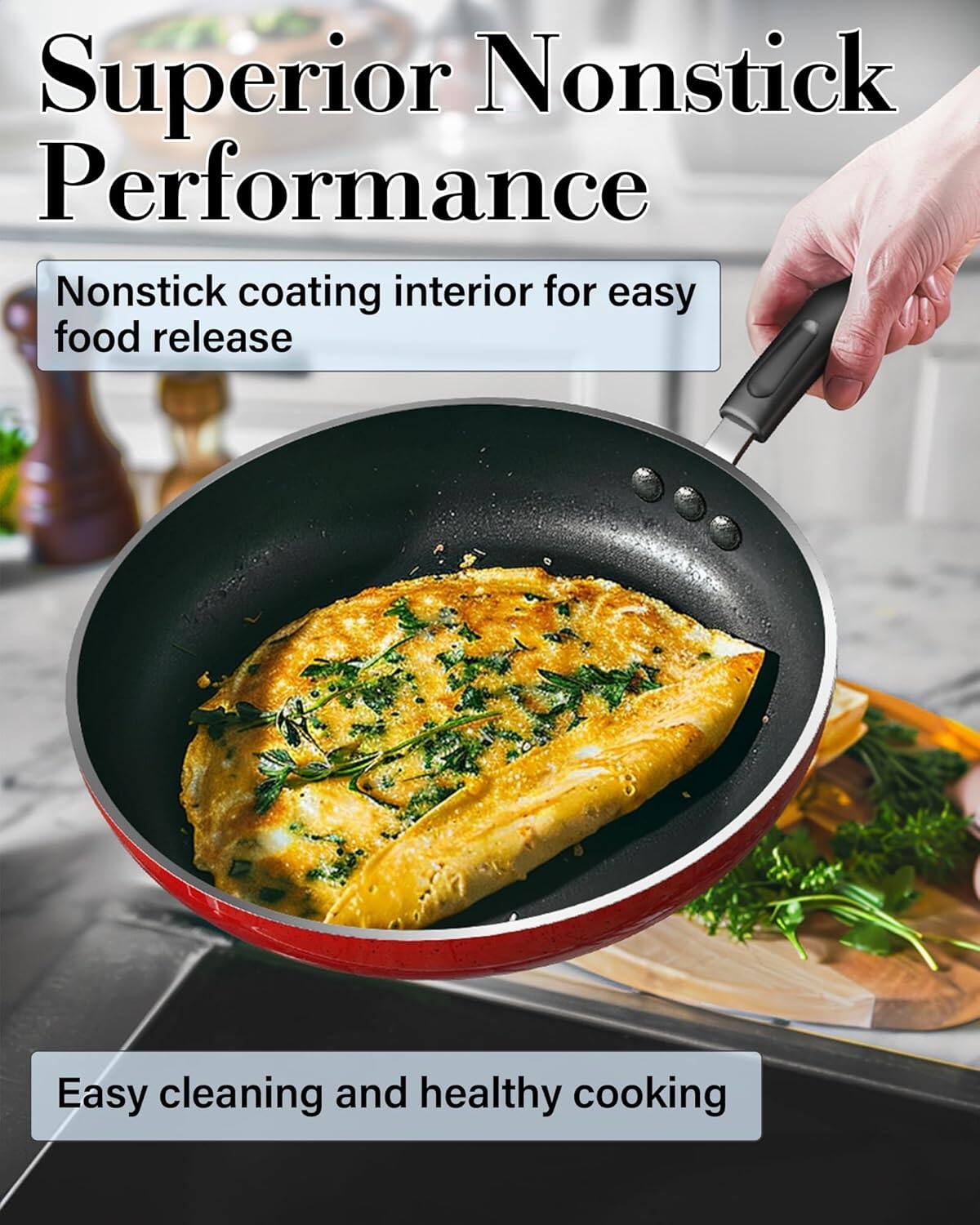 Superior Nonstick Performance

Nonstick coating interior for easy food release

Easy cleaning and healthy cooking