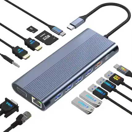 4K HDMI, 4K HDNI, VGA, 100 Mbps, 10G, USB3.0, USB3.0, USB2.0, USB2.0