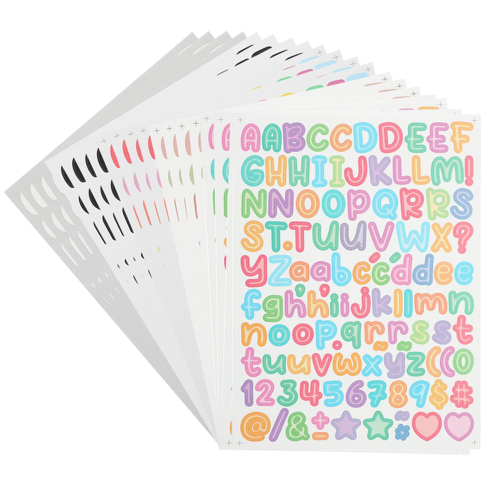 "Unique Bargains - 30 Sheets Letter Stickers, 3360pcs 1/2"" Vinyl Letter/Number Stickers for Mailbox, Poster Board, Scrapbooking, Bottle - 5 Colors" price history on PriceWatchPro