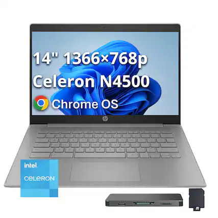 14" 1366x768p Celeron N4500 Chrome OS
Intel Celeron