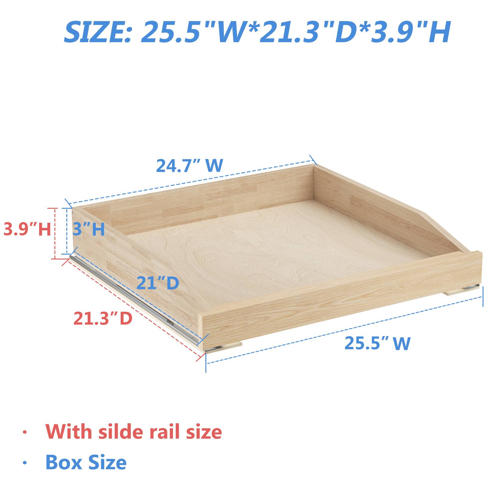 SIZE: 25.5"W*21.3"D*3.9"H

- With slide rail size
- Box Size

25.5"W
21.3"D
3.9"H

24.7"W
21"D
3"H