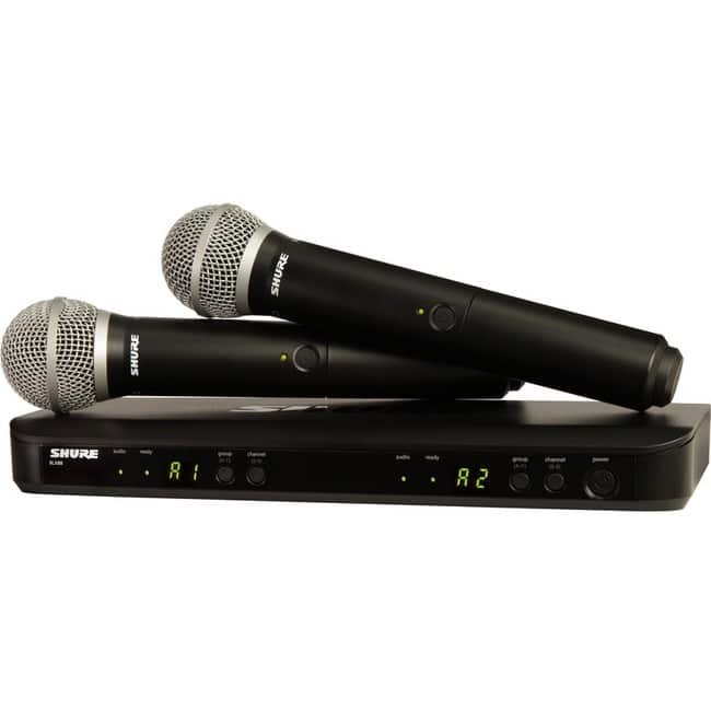 Shure - Dual Channel Handheld Wireless System - 512 MHz to 542 MHz Operating Frequency - 300 ft Operating Range