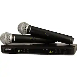 Shure - Dual Channel Handheld Wireless System - 512 MHz to 542 MHz Operating Frequency - 300 ft Operating Range