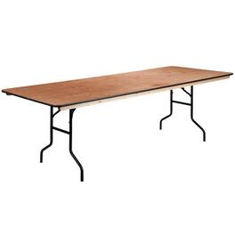 Alamont Home - Fielder 8-Foot Rectangular Wood Folding Banquet Table with Clear Coated Finished Top - Natural