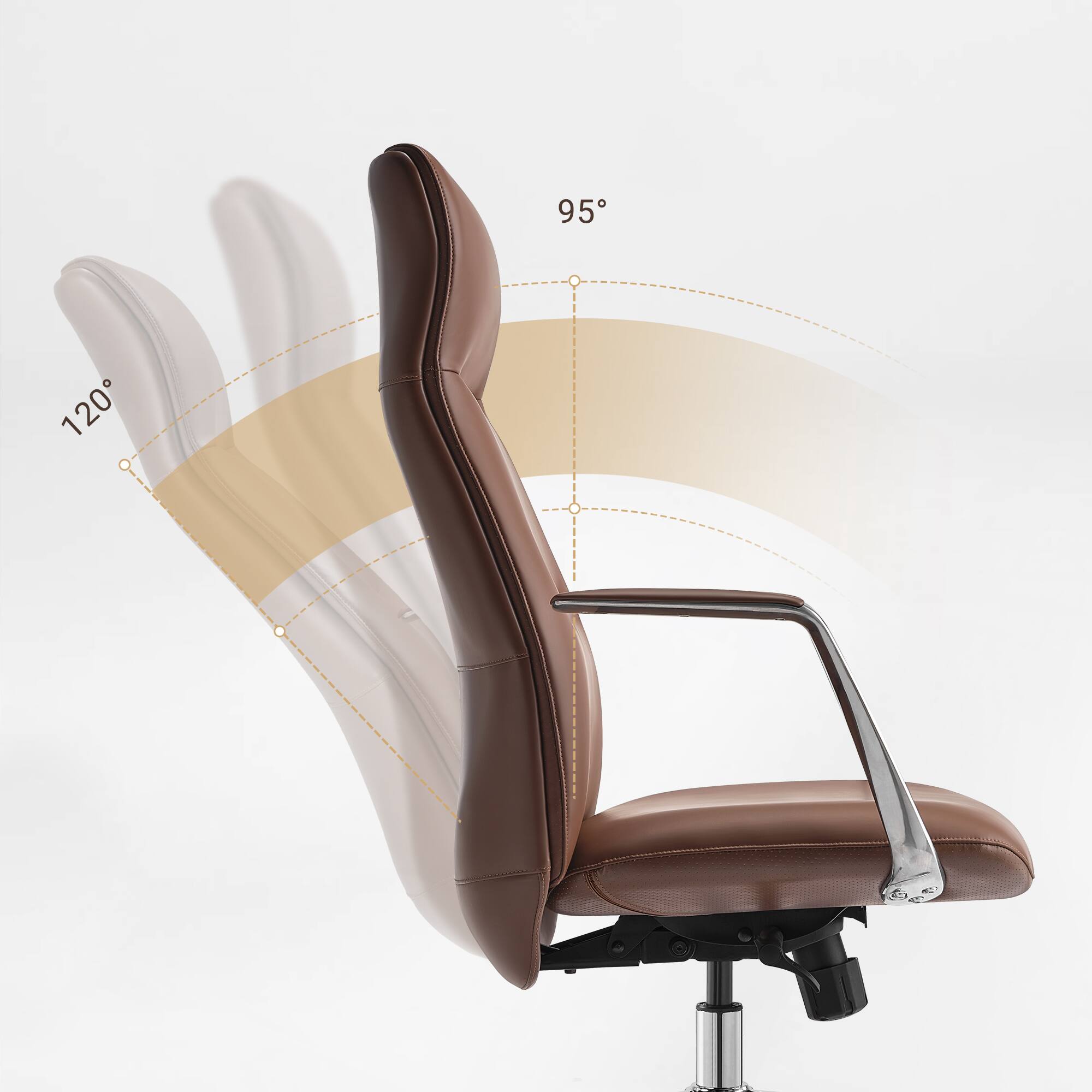 Alt View 1. Eureka Ergonomic - Ergonomic Executive Office Chair with Lumbar Support & High Back Support - Brown.