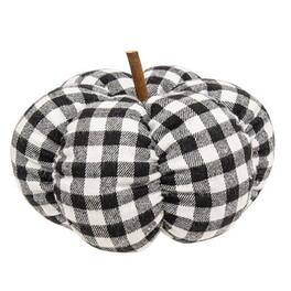 BreeBe - * Plaid Stuffed Felt Pumpkin 6.5" - Black & White