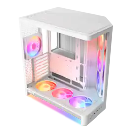 NZXT - H6 RGB+ - ATX Dual-Chamber PC Case with Pre-Installed RGB Fans and Control Hub Lite - White