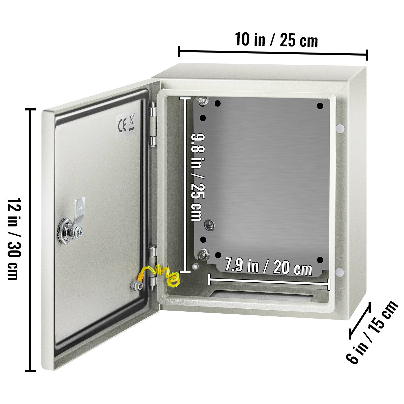 10 in / 25 cm  
12 in / 30 cm  
9.8 in / 25 cm  
7.9 in / 20 cm  
6 in / 15 cm