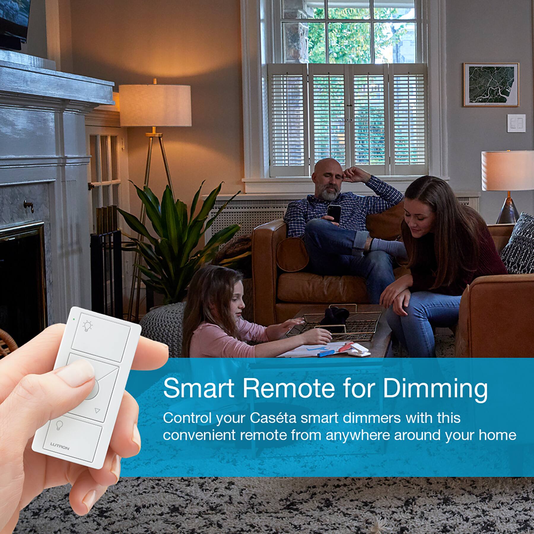 Nuttrin Smart Remote for Dimming: Control your Casta smart dimmers with this convenient remote from anywhere around your home.