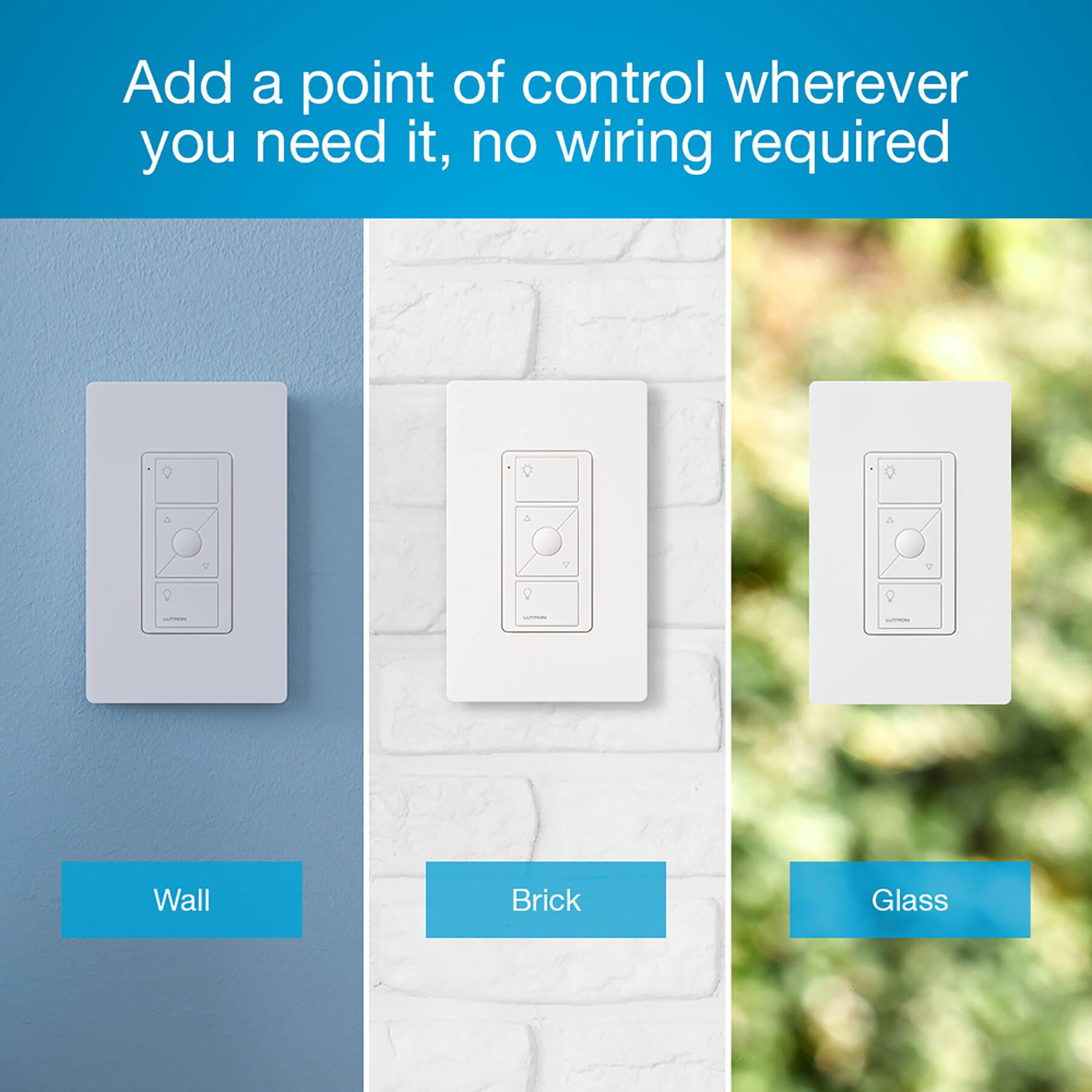 Add a point of control wherever you need it, no wiring required. 4 | - | Wall Brick Glass