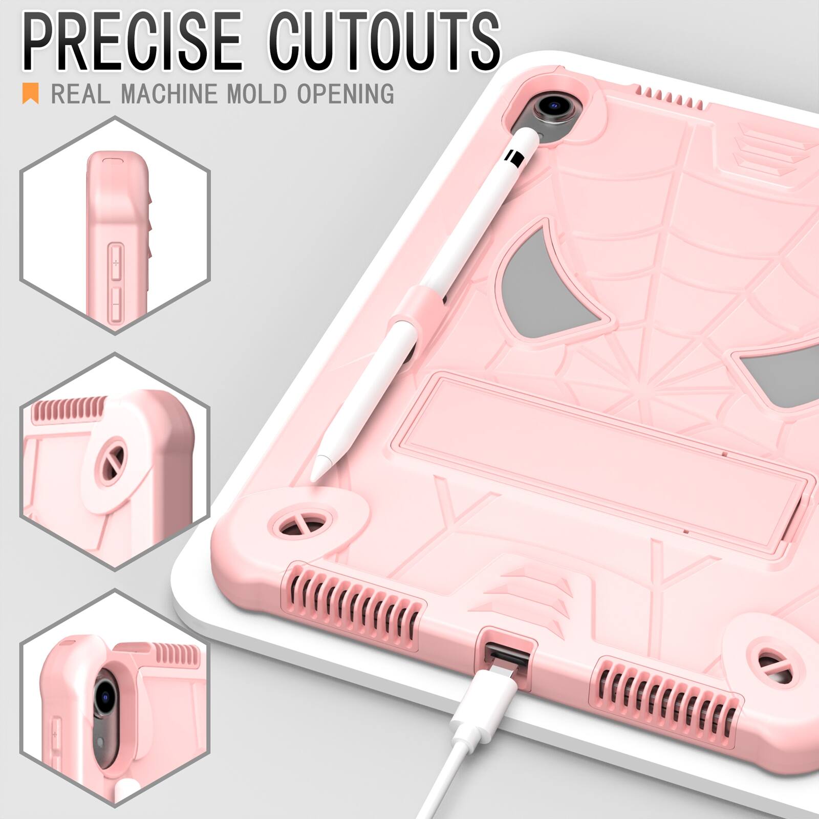 PRECISE CUTOUTS  
REAL MACHINE MOLD OPENING