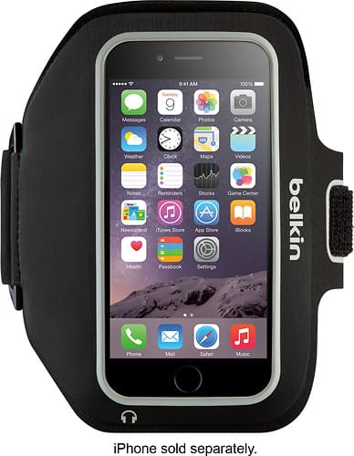 Belkin - Sport-Fit Plus Armband Case for Apple® iPhone® 6 and 6s - Black - Larger Front