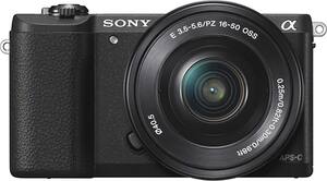 Sony - Alpha a5100 Mirrorless Camera with 16-50mm Retractable Lens - Black - Front_Standard