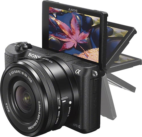 Best Buy: Sony Alpha a5100 Mirrorless Camera with 16-50mm Retractable Lens  Black ILCE5100L/B