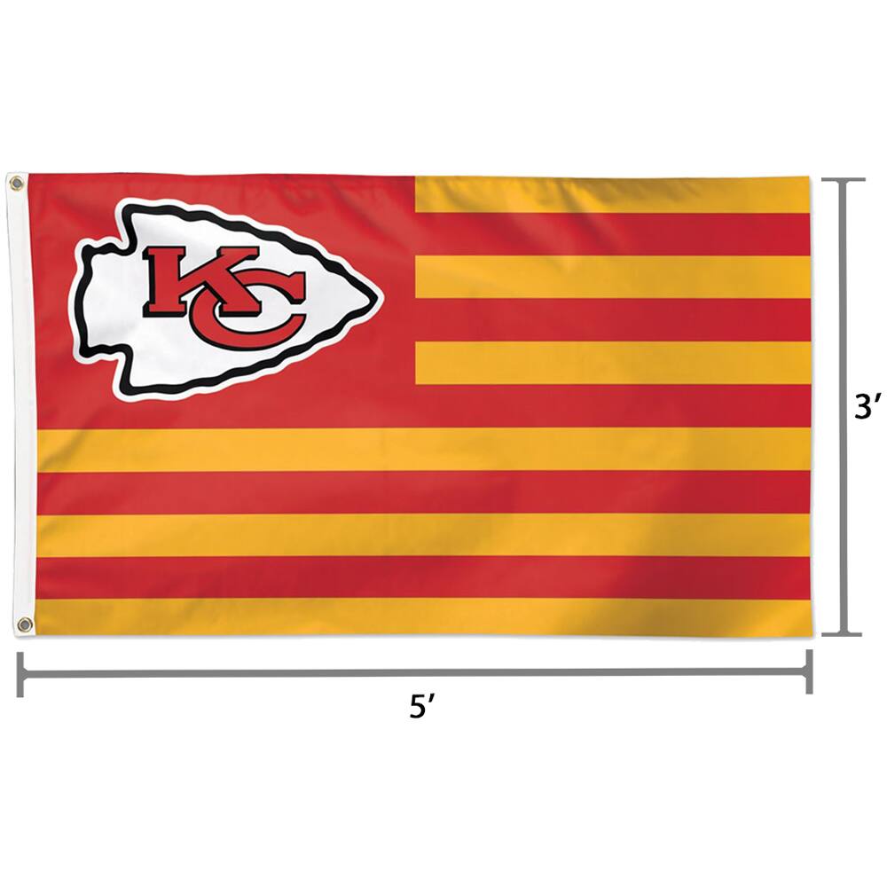 Alt View 1. WinCraft - Kansas City Chiefs 3' x 5' Americana Stars & Stripes Deluxe Flag - Multicolor.