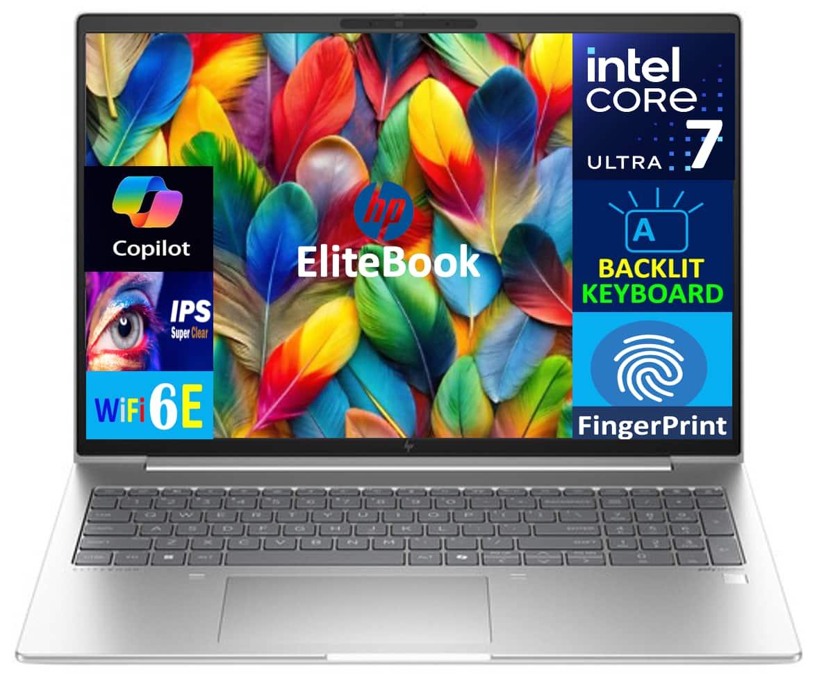 HP - 660 A6UC4UT#ABA Laptop, Ultra 7 165U, 32GB, 2TB SSD, 16.0 (1920x1200), Win 11 Pro - Pike Silver