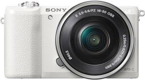Sony - Alpha a5100 Mirrorless Camera with 16-50mm Retractable Lens - White - Front_Zoom