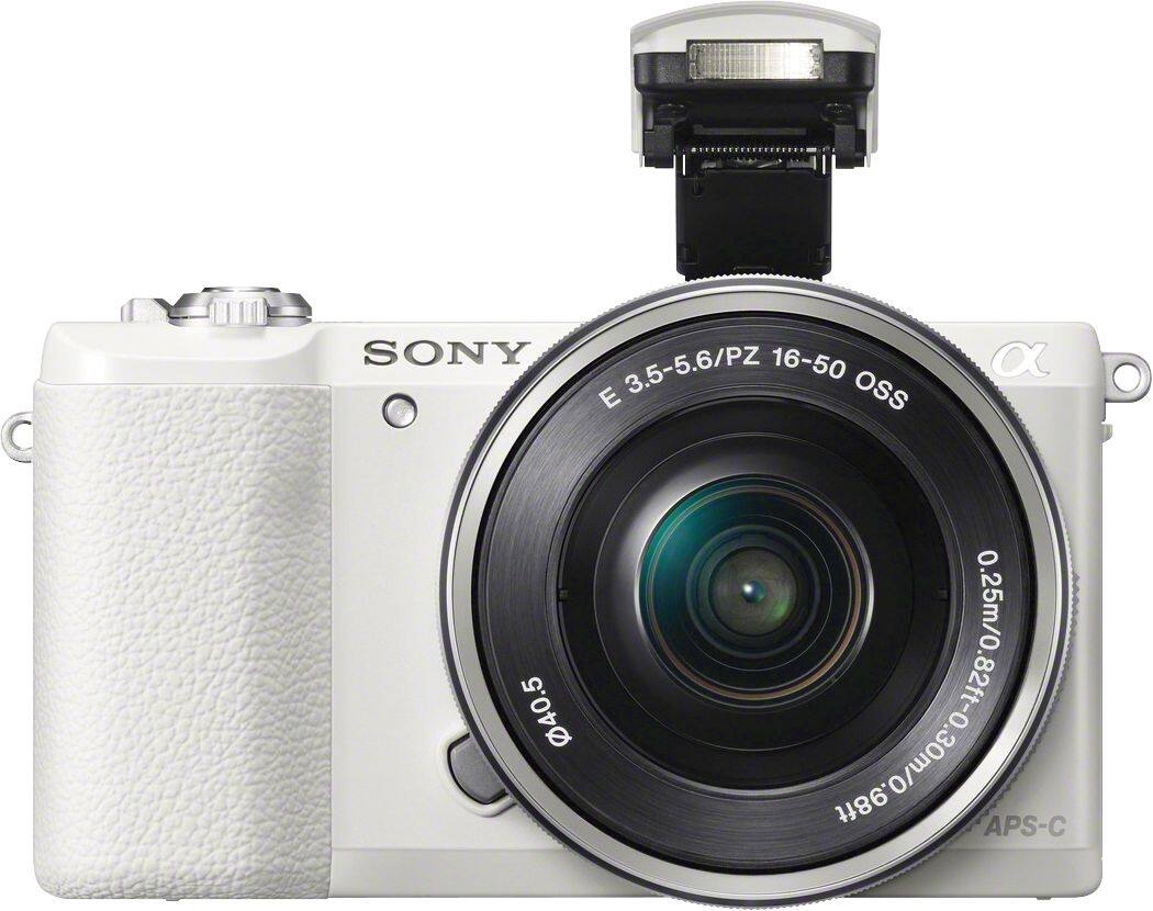 Alt View 11. Sony - Alpha a5100 Mirrorless Camera with 16-50mm Retractable Lens - White.