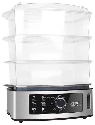 Front Standard. Kevin Dundon - 15-Quart Electric Food Steamer - Stainless-Steel.