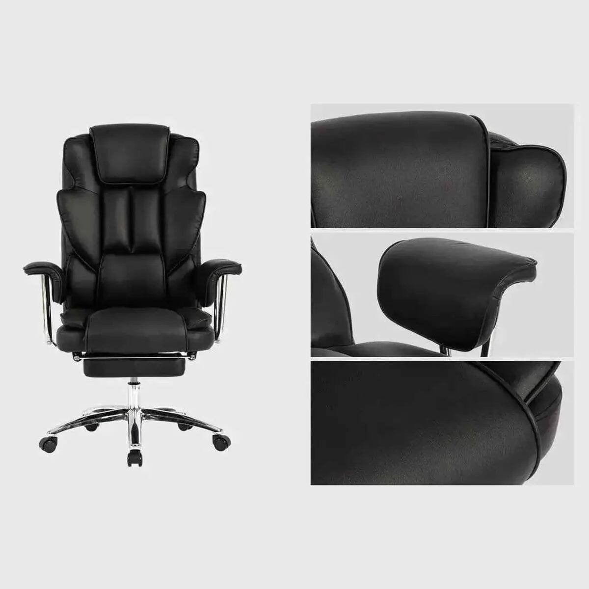 Alt View 2. Platinum-Level - Big and Tall Ergonomic Executive Office Chair with Footrest - Black.