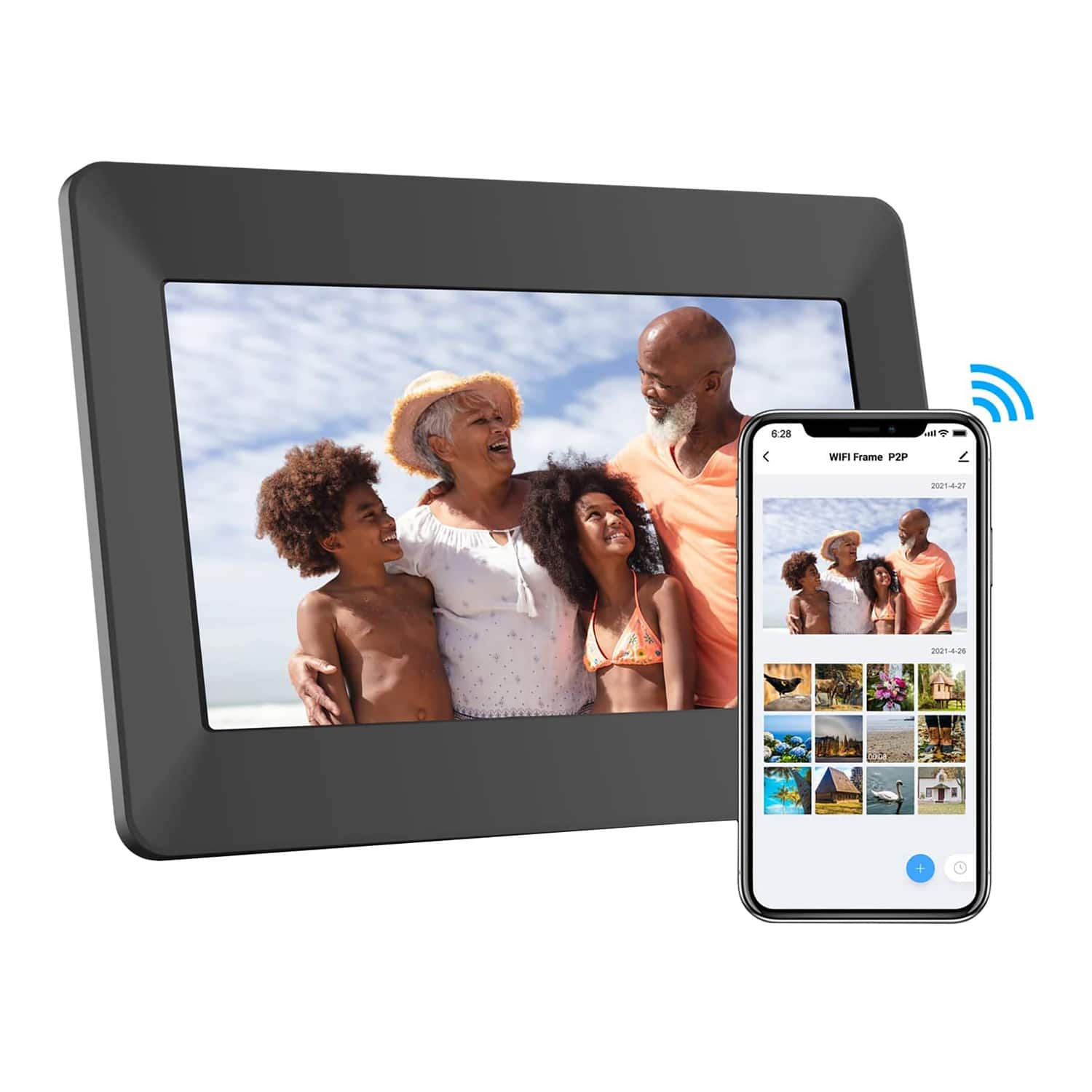 eco4life - 10.1" Wi-Fi Digital Photo Frame with Photo and Video Sharing, Touch Screen, CPF1026 - Black