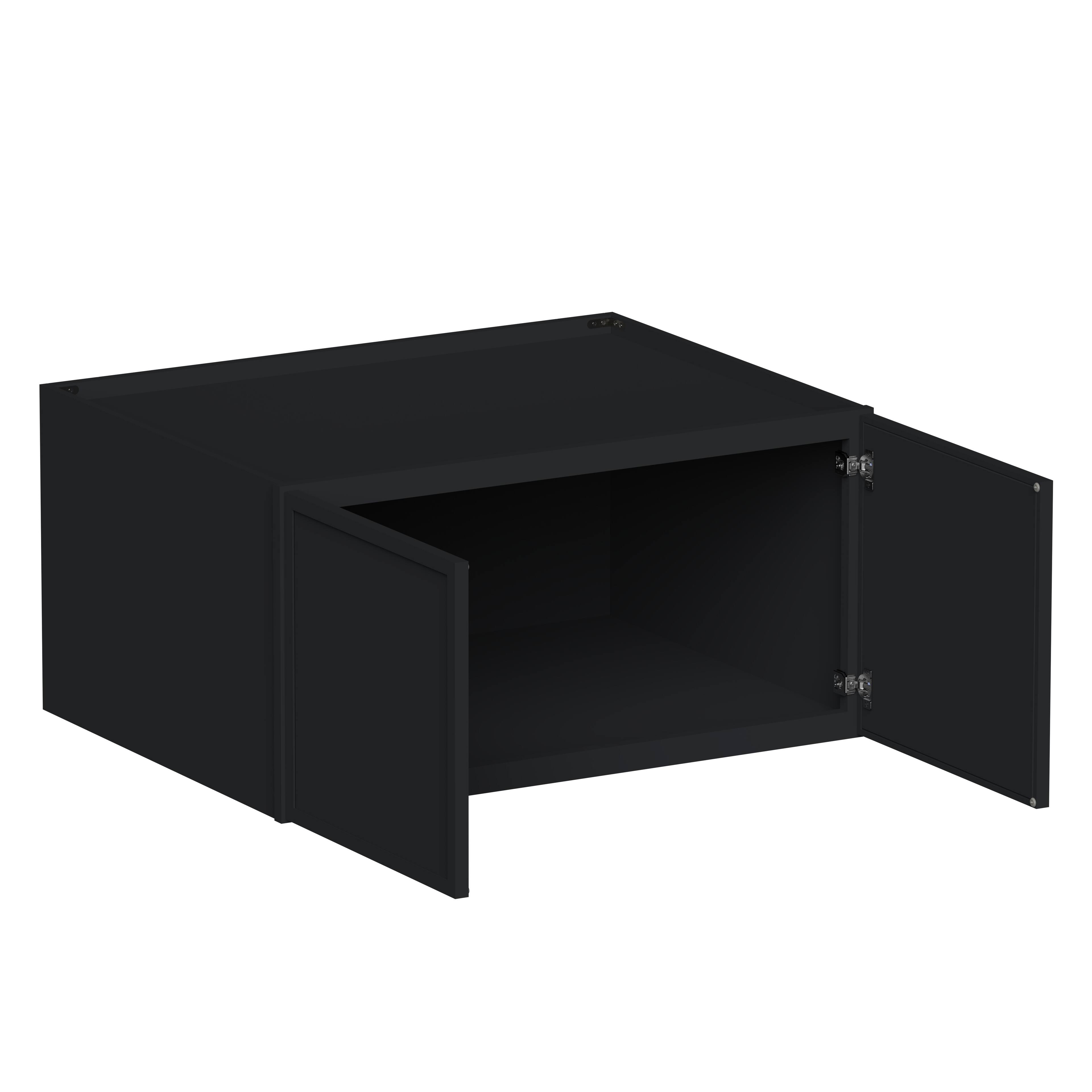 Angle. Boyel Living - 36-in W x 18-in H x 27-in D Shaker RTA Kitchen Deep Wall Cabinet with Soft-Close - Black.