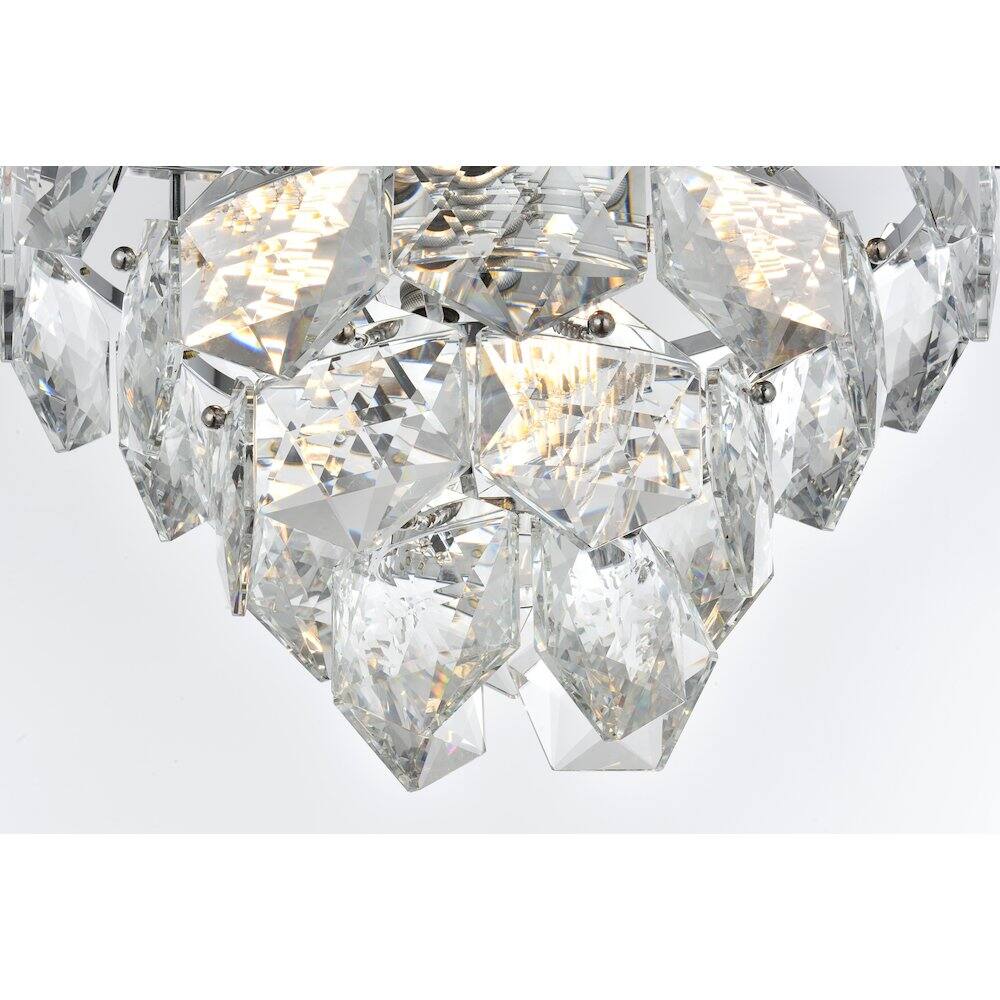 Alt View 3. Elegant Lighting - Adaline 16 Inch Flush Mount Ceiling Light In Chrome - Chrome And Clear.