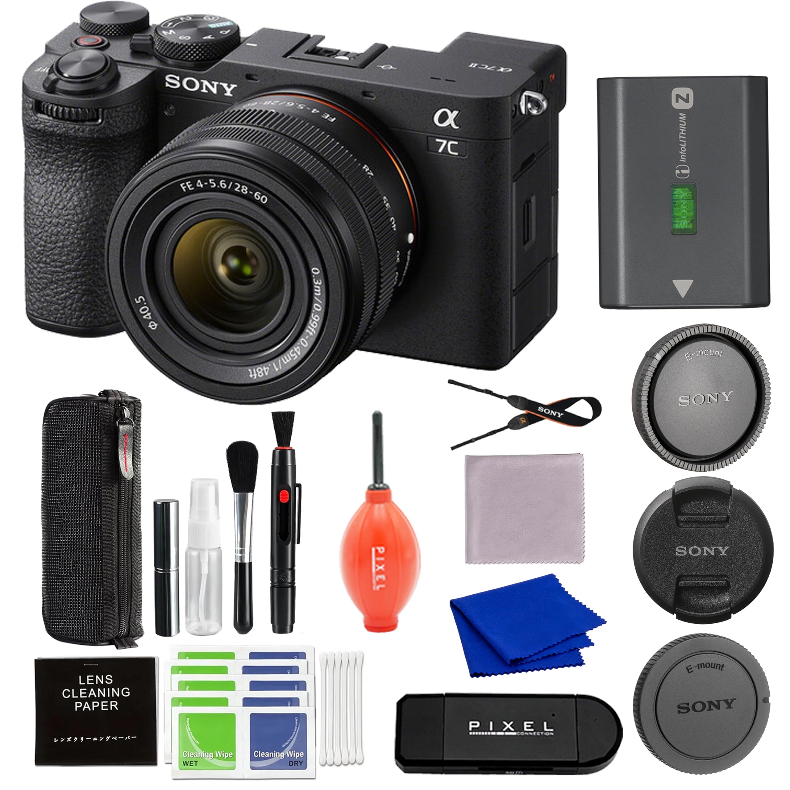 Sony - Alpha 7C II Full-Frame Camera with 28-60mm Lens (Black) Bundle with Advanced Accessories & More