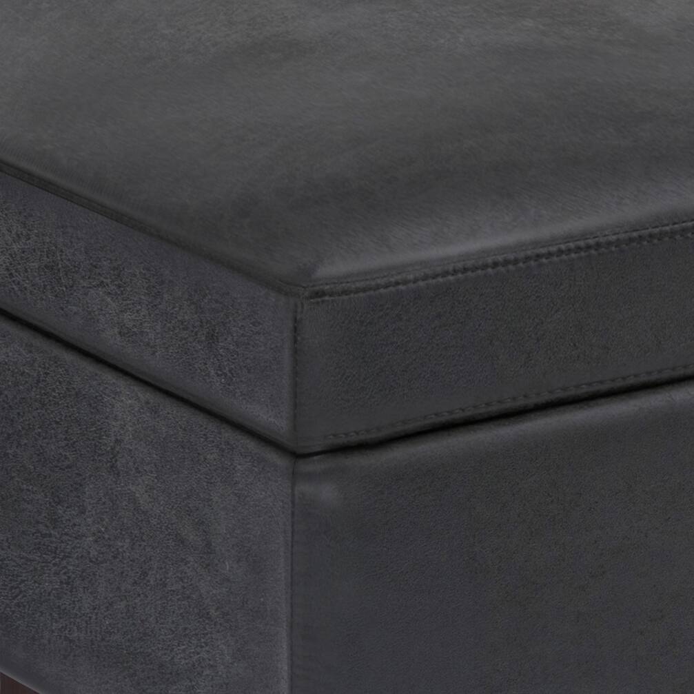 Alt View 13. Simpli Home - Owen Small Rectangular Storage Ottoman - Distressed Black.