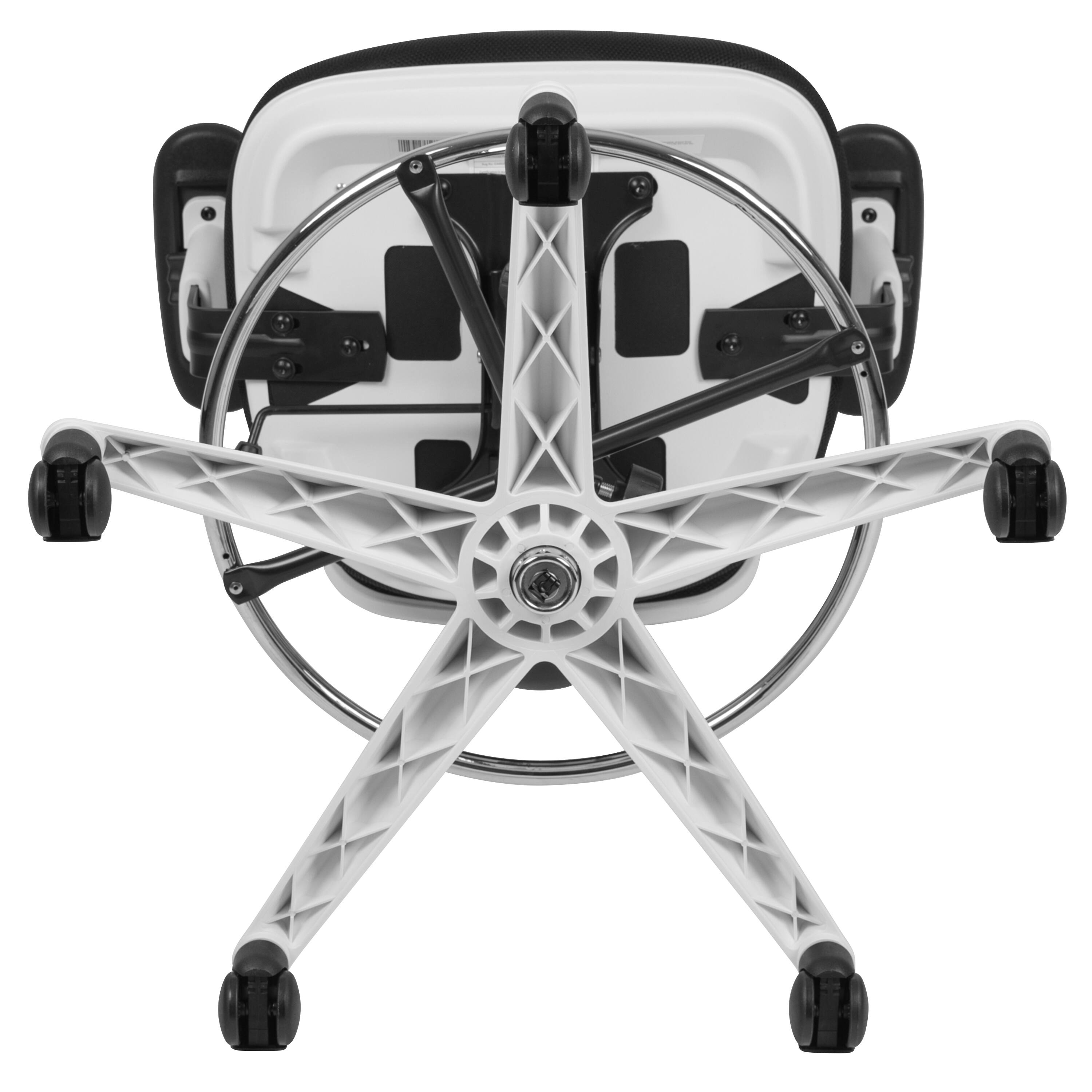 Alt View 9. Emma + Oliver - Mid-Back Mesh Adjustable Ergonomic Drafting Chair, Task Chair - Black Mesh/White Frame.