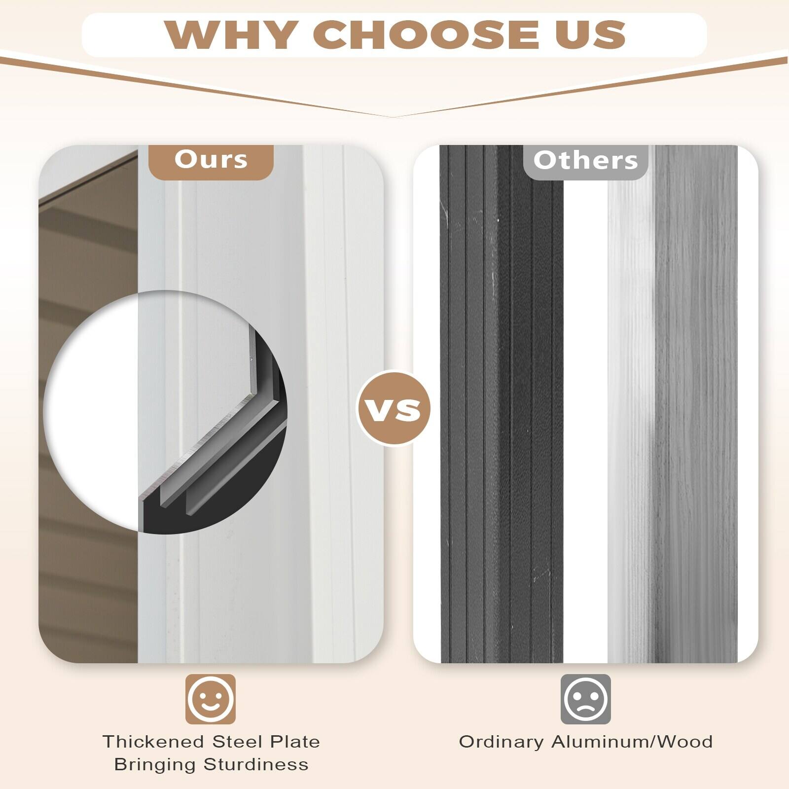 WHY CHOOSE US

Ours vs Others

Thickened Steel Plate Bringing Sturdiness

Ordinary Aluminum/Wood