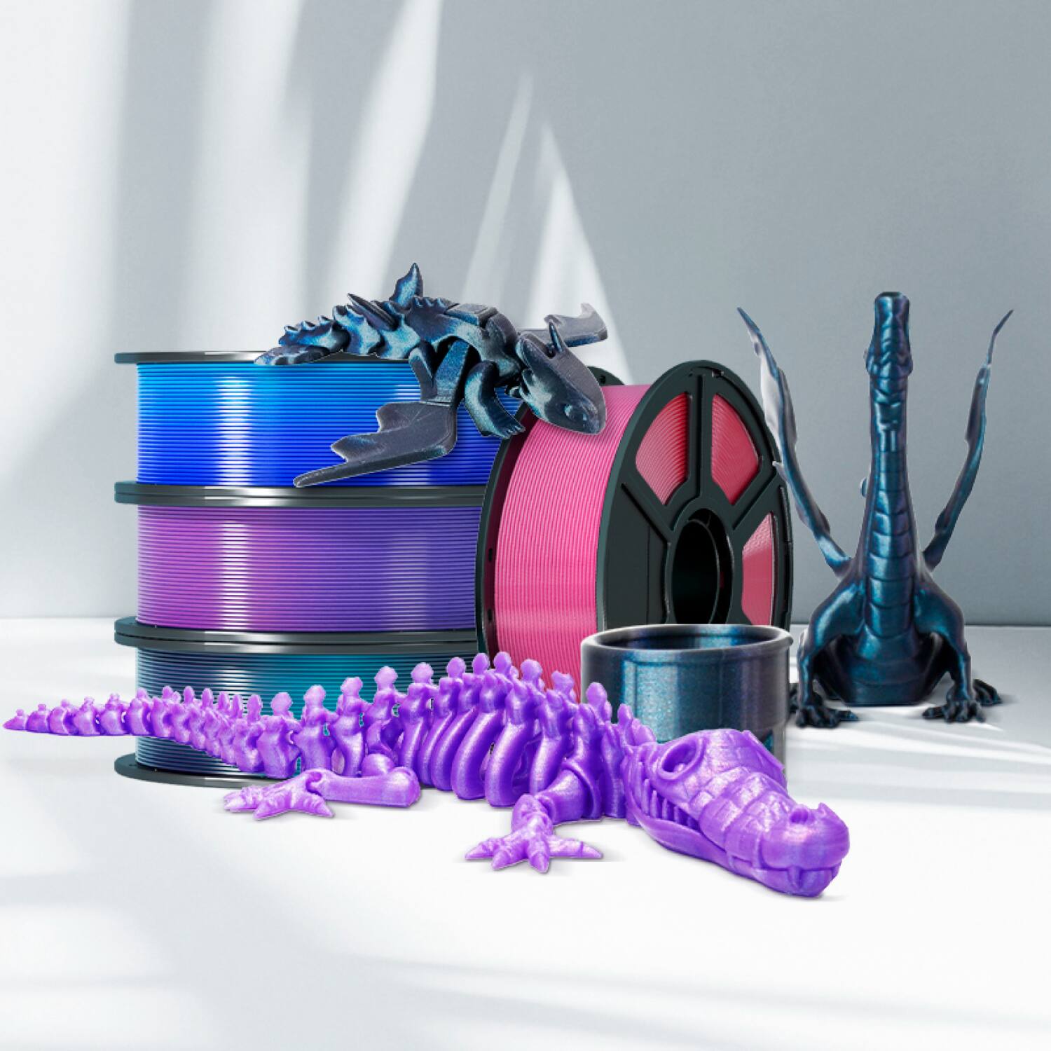 Alt View 7. Flashforge - HS PLA Multicolor Burnt Titanium&Abyssal Red.