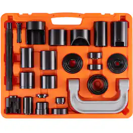 VEVOR - Ball Joint Press Kit, 25 pcsTool Kit, C-press Ball joint Remove and Install Tools, for Most 2WD and 4WD Cars - Orange;black