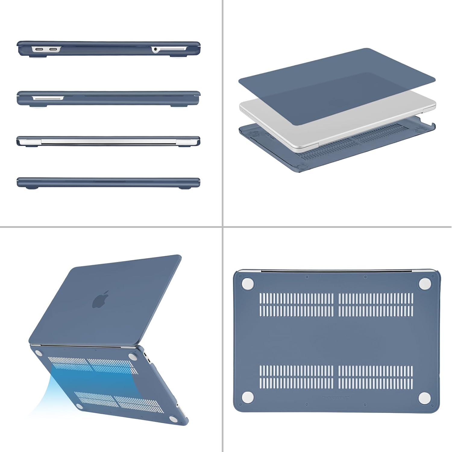 Left. mosiso - Protective Hard Shell Case for MacBook Neo 13 inch Model A3404 (2026) - Midnight.
