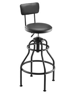 VEVOR - Shop Stool with Backrest, Pneumatic Garage Seat/Work Stool with 300 lbs Capacity, Adjustable Height Roller Creeper Seat - Black