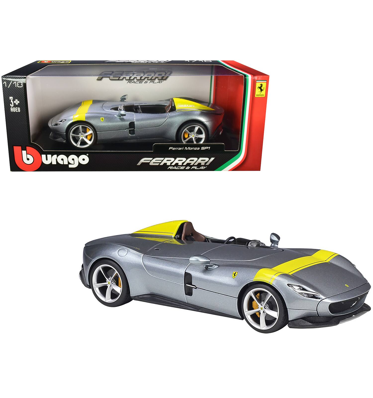 Curage  
1740  
1/18  
GEBARRI FORM RACE & PLAY  
3+ AGES  
MONZASO  

Ferrari Monza SP1 burago FERRARI RACE & PLAY