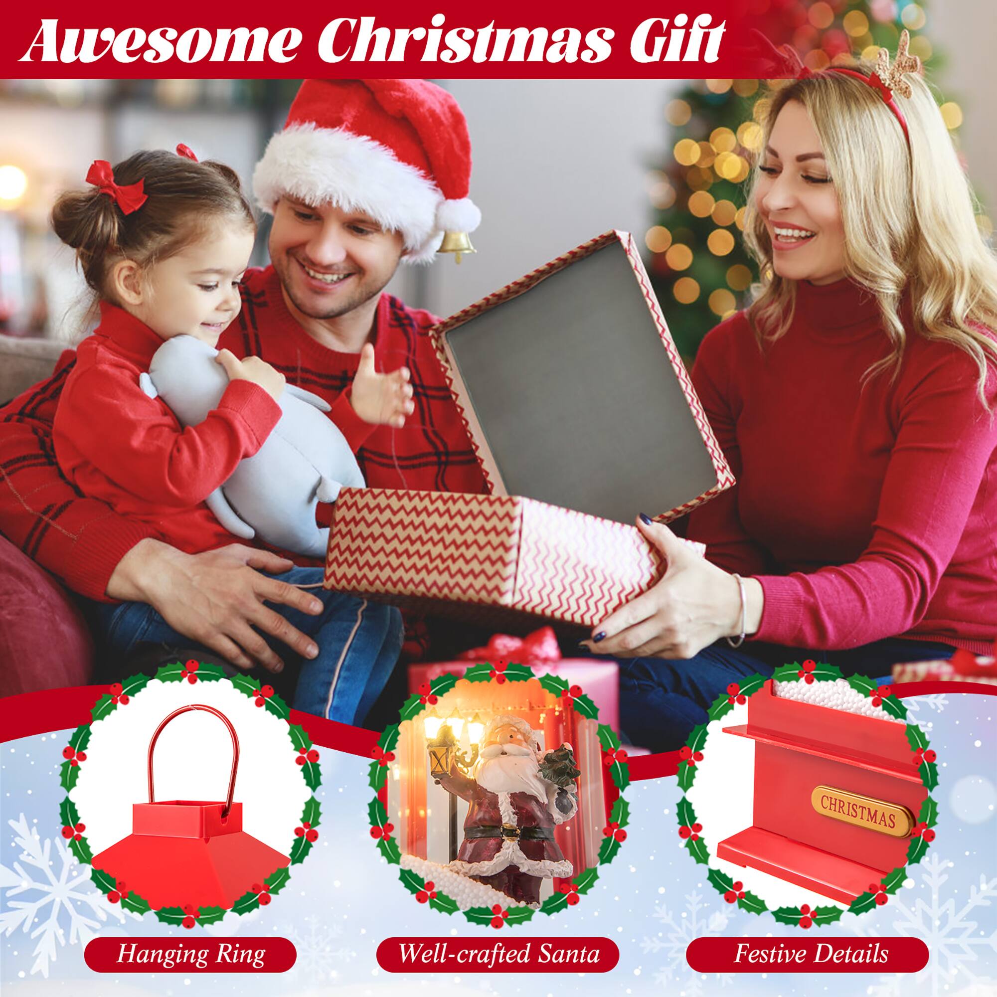 Awesome Christmas Gift

- Hanging Ring
- Well-crafted Santa
- Festive Details